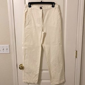 Able Ann Twill Straight Leg Pant, antique white, size 6